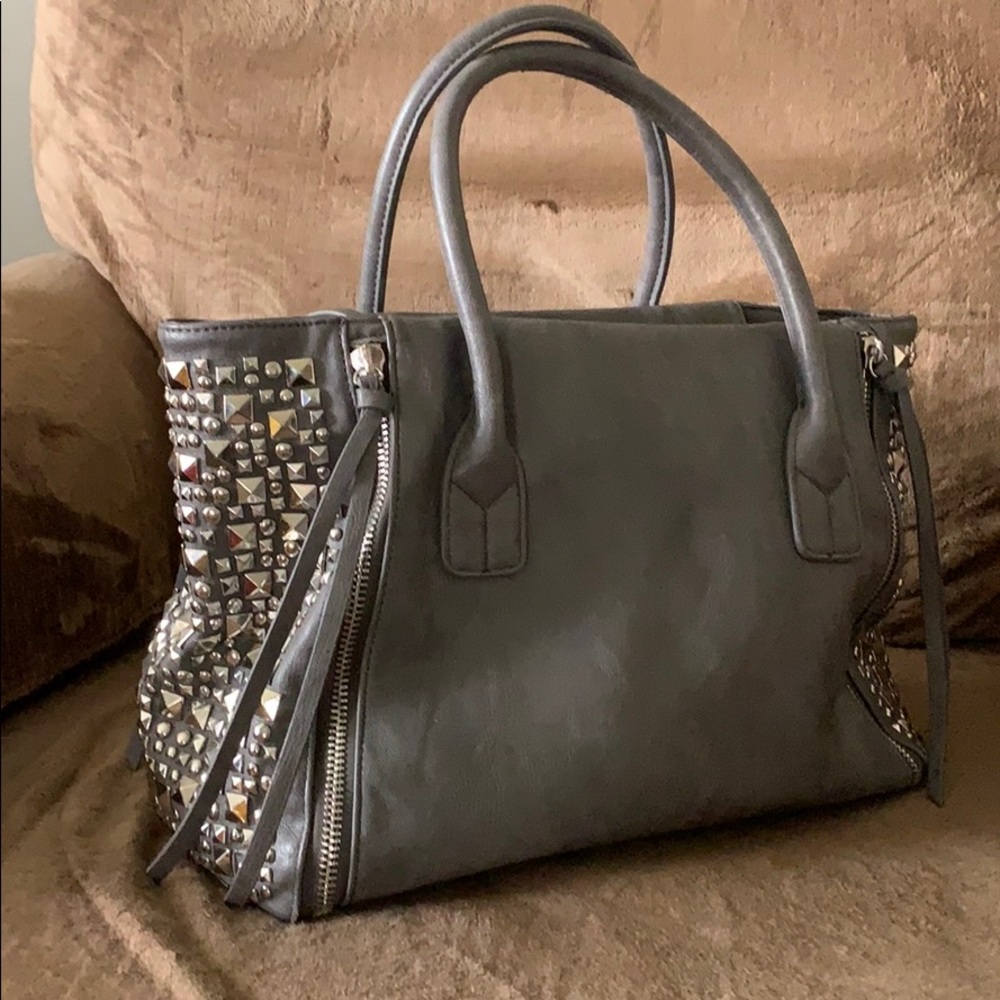 lmoshion grey studded purse